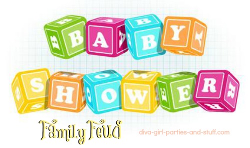 family feud baby shower display
